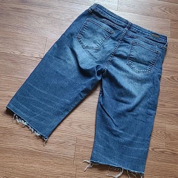 Kut From The Kloth Kick Flare Capri Dark Blue Jean Stretch Womens Size 10 - Picture 7 of 14